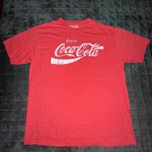 Coca Cola Mens Short Sleeve Graphic Tee Shirt Extra Large (XL) Red Classic